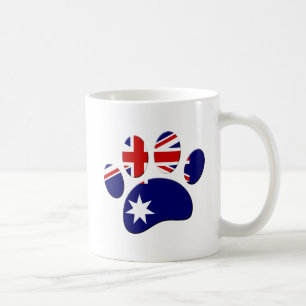 Australia Flag Dog Paw Print Coffee Mug