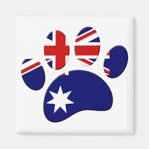 Australia Flag Dog Paw Print Magnet