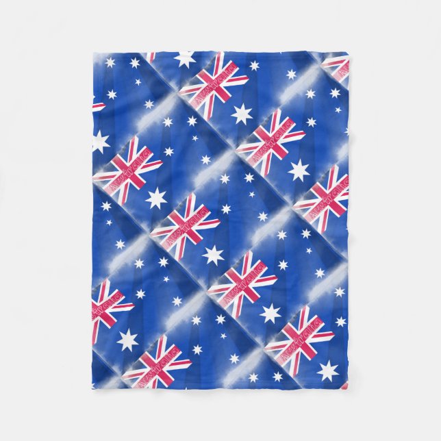 Australia Flag Fadeout Fleece Blanket (Front)