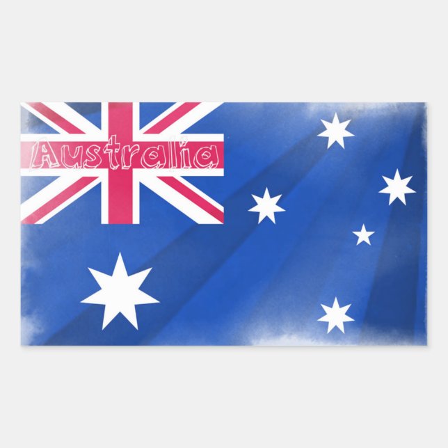 Australia Flag Fadeout Rectangular Sticker (Front)