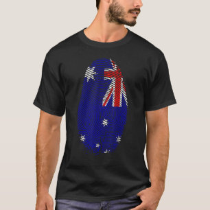 Australia Flag Fingerprint It Is In My Dna Austra T-Shirt