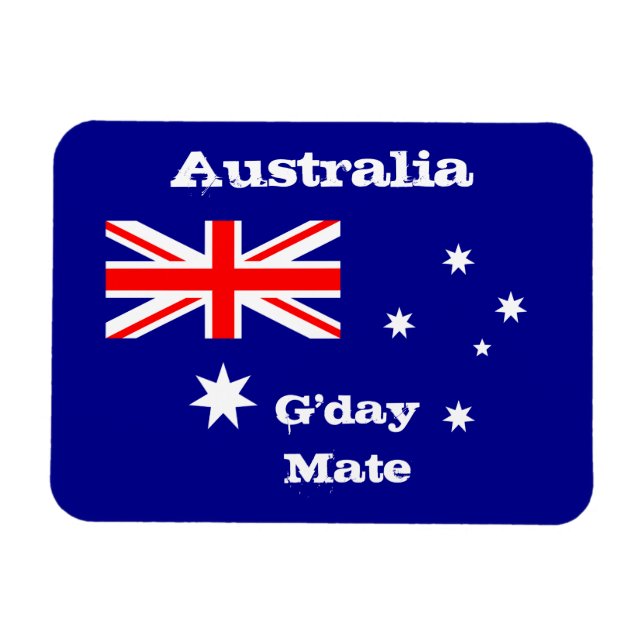 Australia flag & G'day Mate, holiday /sports fans Magnet (Horizontal)