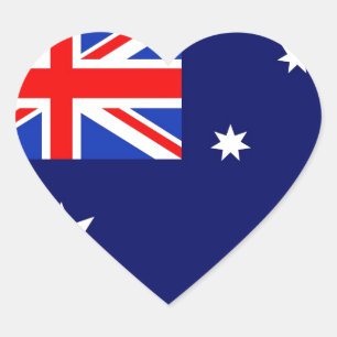 Australia Flag Heart Sticker