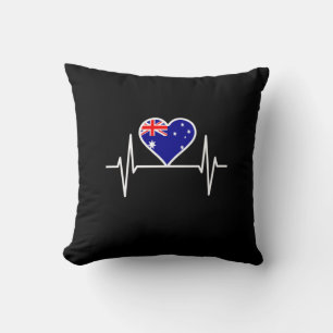 Australia Flag Heartbeat Cushion