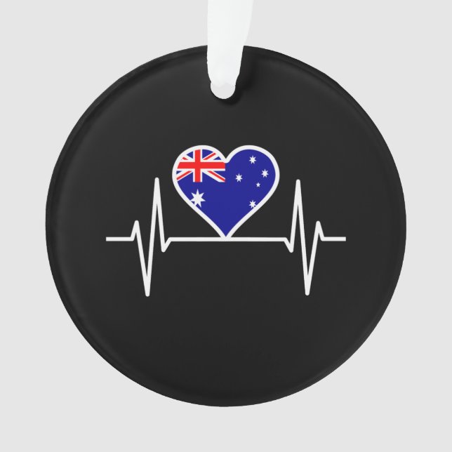Australia Flag Heartbeat Ornament (Front)