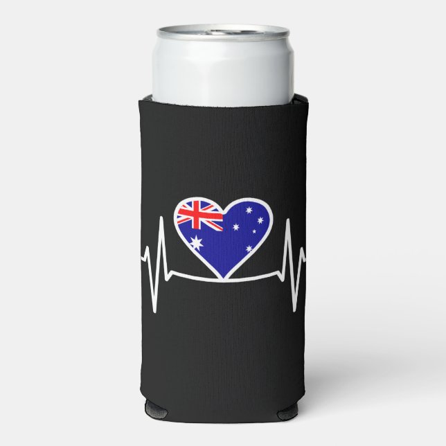 Australia Flag Heartbeat Seltzer Can Cooler (Seltzer Front)