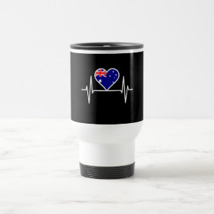Australia Flag Heartbeat Travel Mug