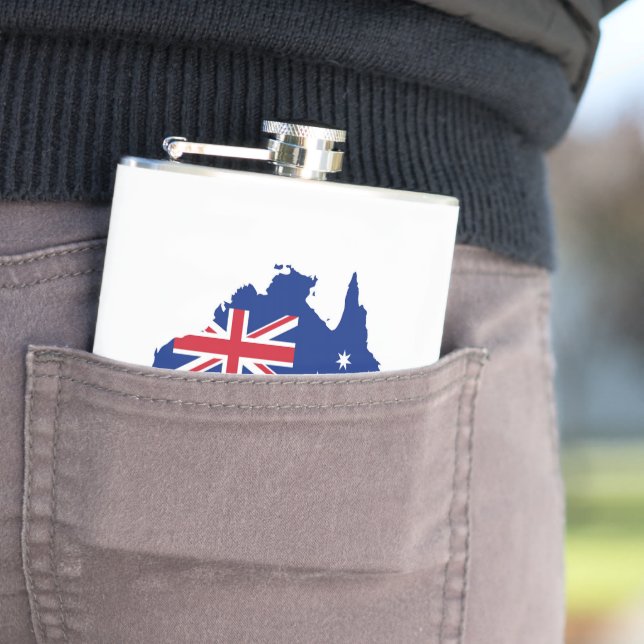 Australia flag hip flask (In Situ)
