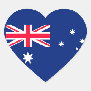 Australia flag image for Heart-Stickers-Glossy Heart Sticker
