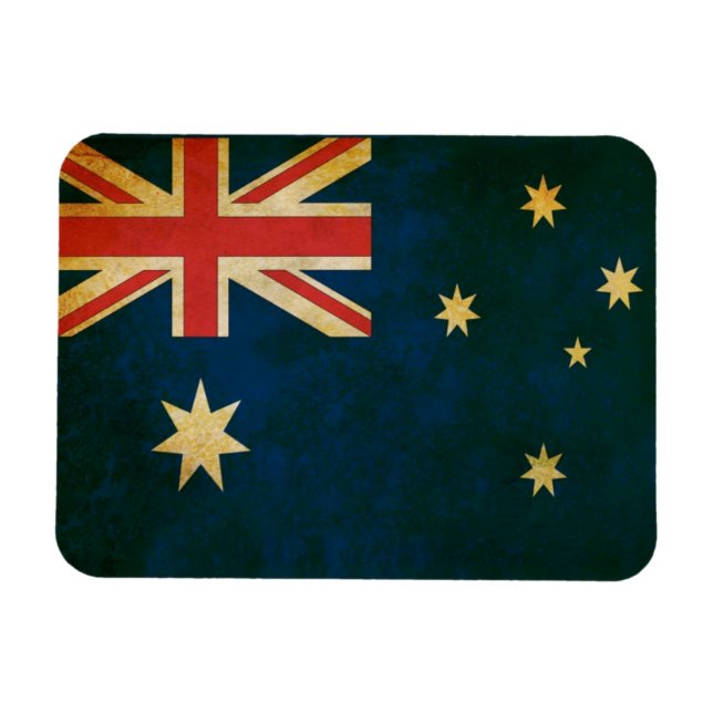 Australia Flag in Grunge Magnet (Horizontal)