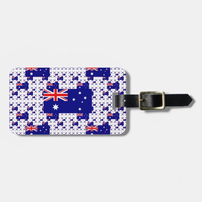 Australia Flag in Multiple Colourful Layers Luggage Tag (Front Horizontal)