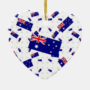 Australia Flag in Multiple Layers Askew Ceramic Tree Decoration
