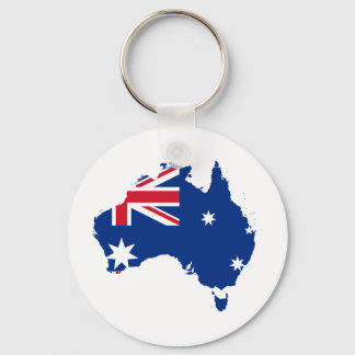 Australia Flag in the shape of Australia Key Ring