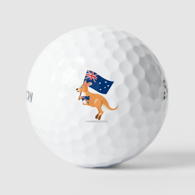 Australia Flag Kangaroo Golf Balls (Front)