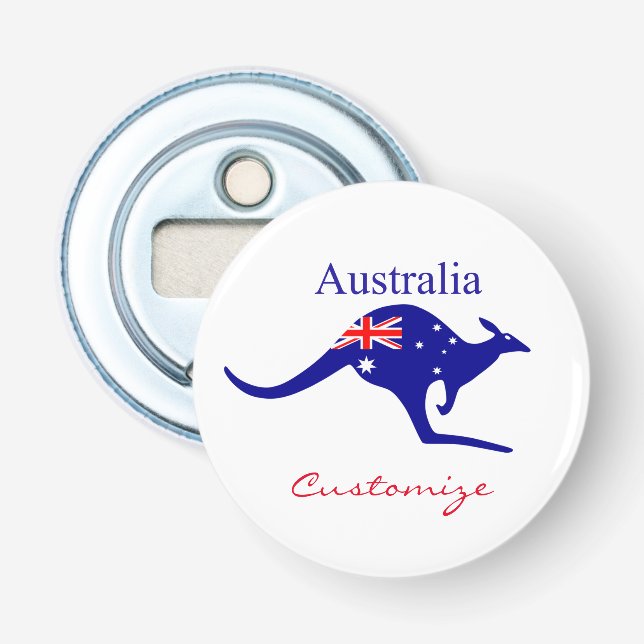 Australia Flag Kangaroo Thunder_Cove Bottle Opener (Front)