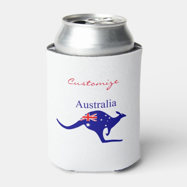 Australia Flag Kangaroo Thunder_Cove Can Cooler (Can Front)