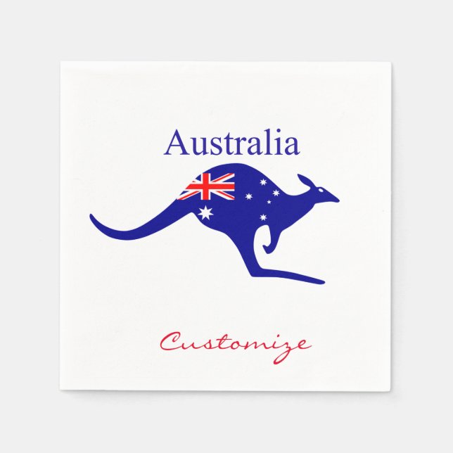 Australia Flag Kangaroo Thunder_Cove Napkin (Front)