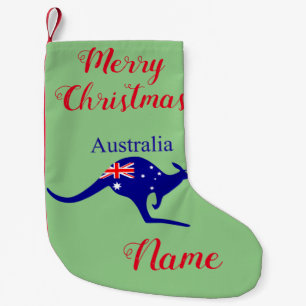 Australia Flag Kangaroo Thunder_Cove Small Christmas Stocking