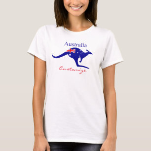 Australia Flag Kangaroo Thunder_Cove T-Shirt