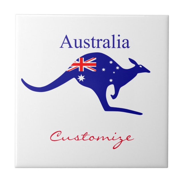 Australia Flag Kangaroo Thunder_Cove Tile (Front)