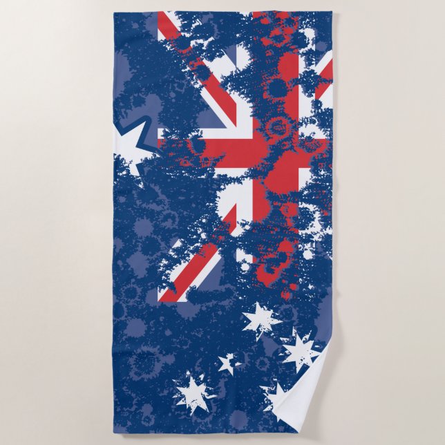 AUSTRALIA FLAG KCALIMA effect by Masanser Beach Towel (Front)