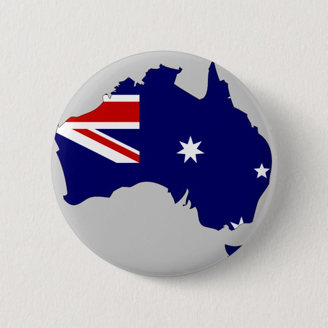 Australia flag map 6 cm round badge (Front)