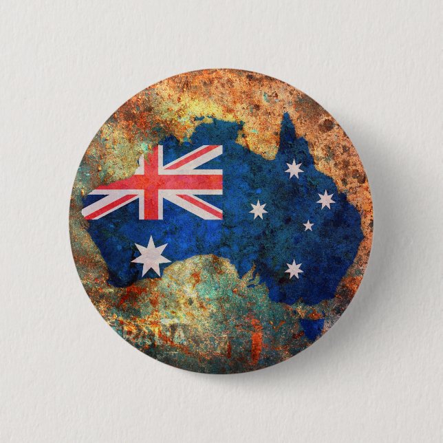Australia Flag Map 6 Cm Round Badge (Front)