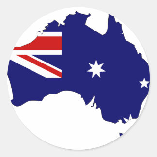 Australia flag map classic round sticker