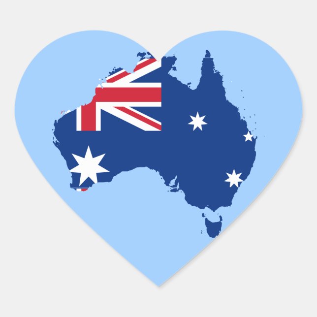 australia flag map heart sticker (Front)