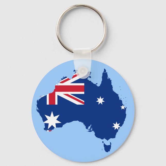 australia flag map key ring (Front)