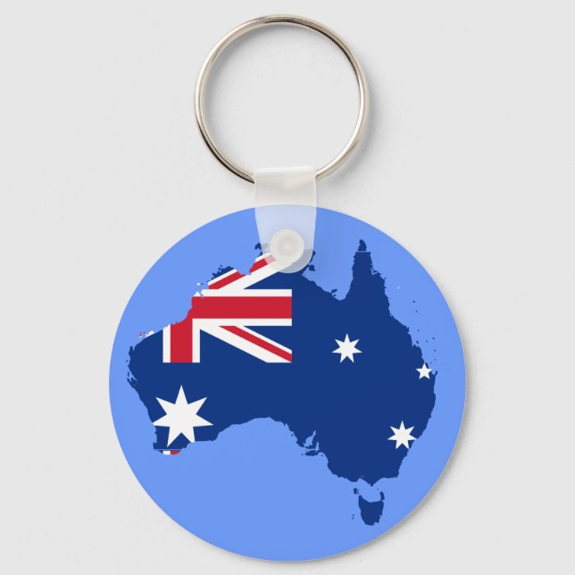 australia flag map key ring (Front)