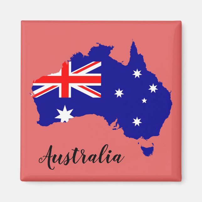 Australia Flag Map Magnet (Front)