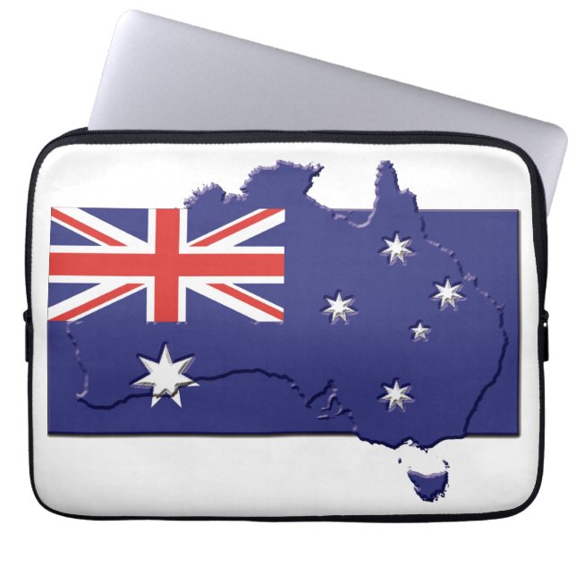 AUSTRALIA Flag Map Patriotic Computer Laptop Sleeve (Front)
