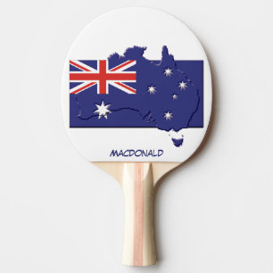 AUSTRALIA FLAG & MAP Personalised Ping Pong Paddle