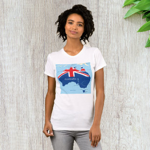 Australia Flag Map Silhouette T-Shirt