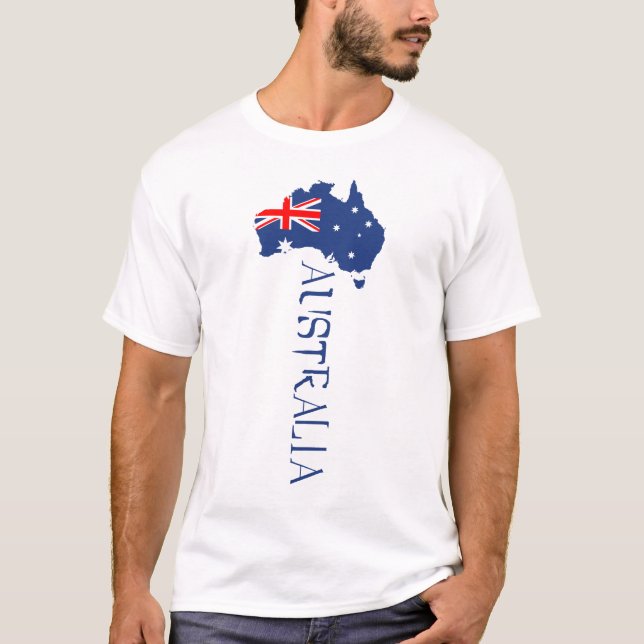 Australia Flag Map T-Shirt (Front)