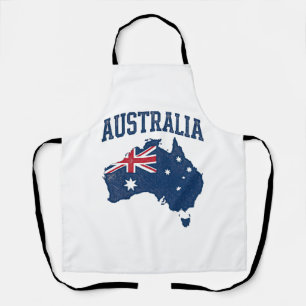 Australia Flag Map Vintage Distressed Graphic_1 Apron