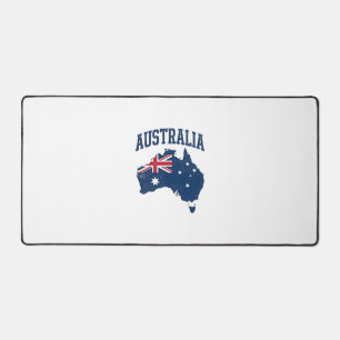 Australia Flag Map Vintage Distressed Graphic_1 Desk Mat
