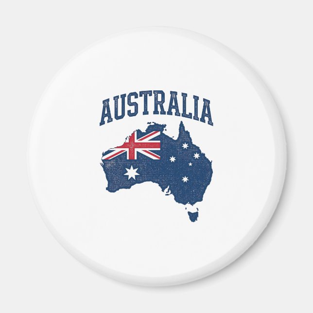 Australia Flag Map Vintage Distressed Graphic_1 Magnet (Front)