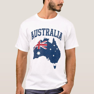 Australia Flag Map Vintage Distressed Graphic_1 T-Shirt