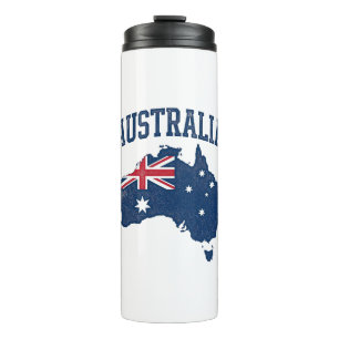 Australia Flag Map Vintage Distressed Graphic_1 Thermal Tumbler