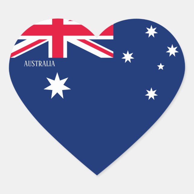 Australia Flag Patriotic Heart Sticker (Front)