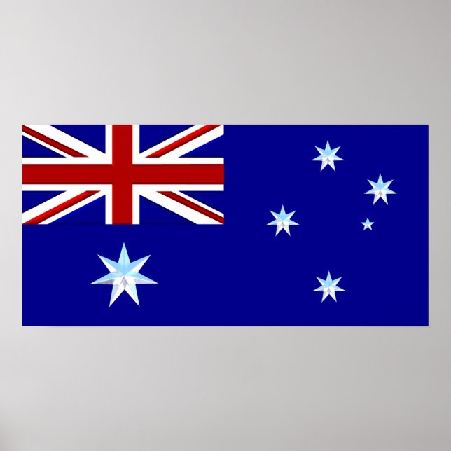 Australia Flag Poster in Chrome (1) (Front)