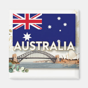 AUSTRALIA Flag Premium Coastal Heritage Magnet