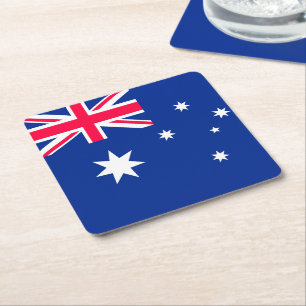 Australia Flag Square Paper Coaster