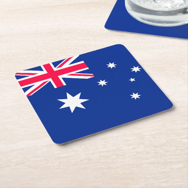 Australia Flag Square Paper Coaster (Angled)