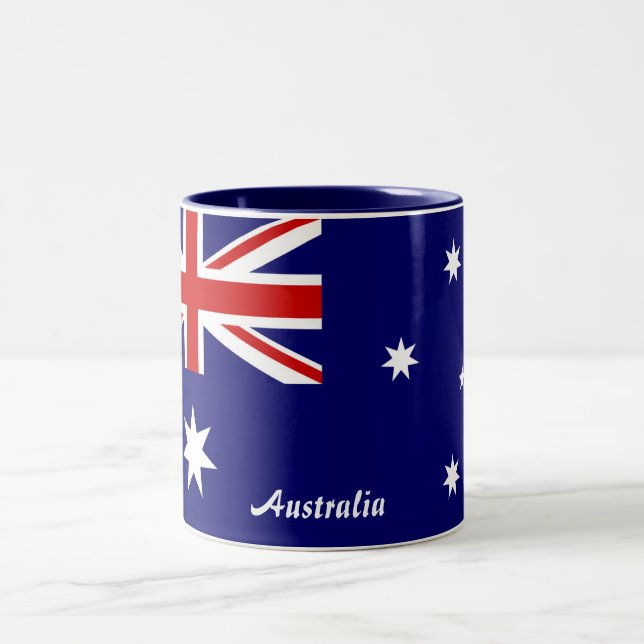 Australia Flag Two-Tone Coffee Mug (Center)