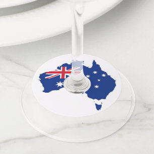 Australia flag wine glass tag
