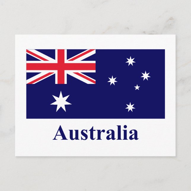 Australia Flag with Name Postcard (Front)