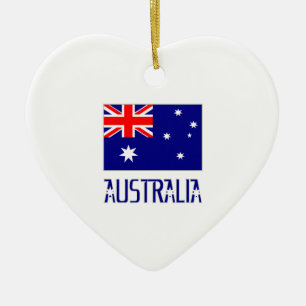 Australia Flag & Word Ceramic Tree Decoration